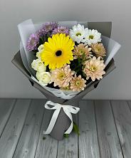 Букет цветов из:  Розы, Герберы и Хризантемы в Северном Республики Коми