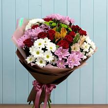 Букет цветов из:  Розы, Хризантемы и Альстромерии в Северном Республики Коми